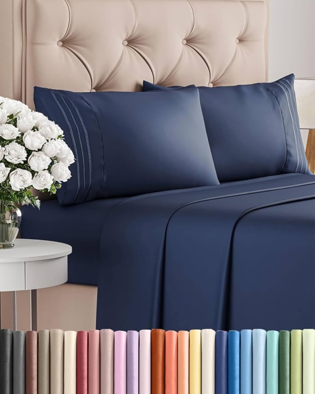 White Sheet Set Cooling Look Breathable Weave Crisp Finish