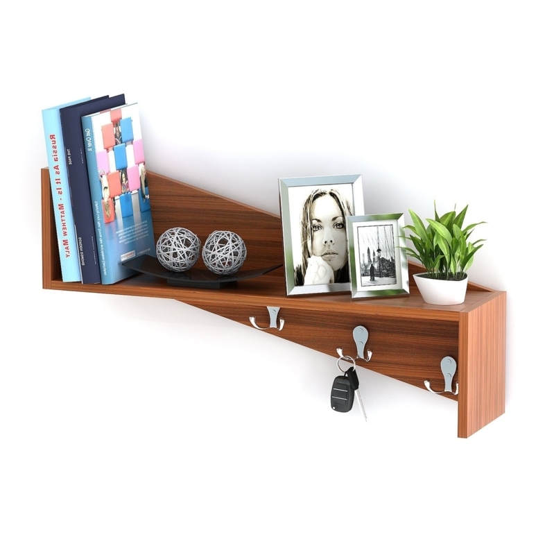 White Wall Shelf: Modern 3-Tier Zigzag Geometric Frame