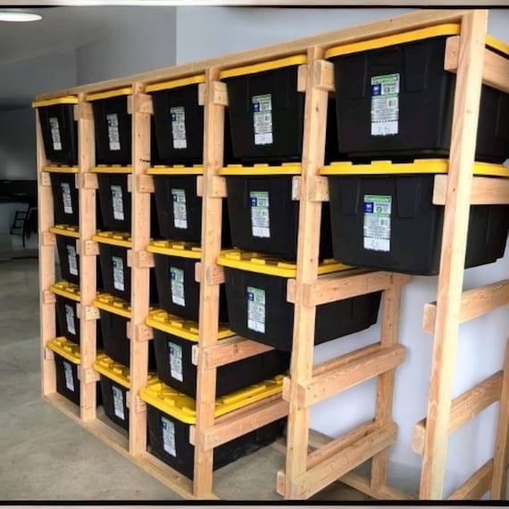 Wood Toned Vertical Storage Rack for Garage and Basement Organization