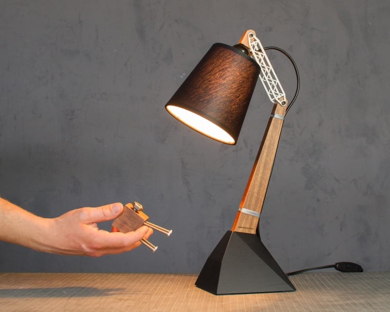 Wooden Articulated Desk Lamp with Anthropomorphic Design