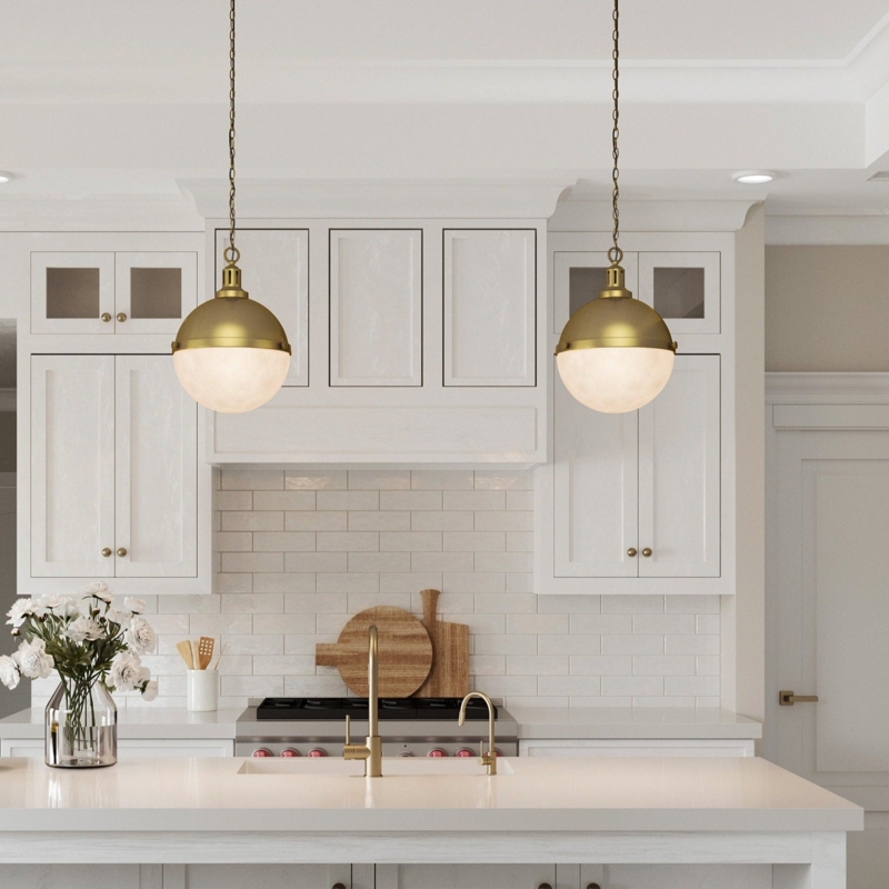 2-Light Pendant Fixture Asymmetrical Open Frame Contemporary Entryway