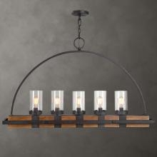 3-Tier Chandelier: Matte Black Rings, Upward Cylindrical Shades