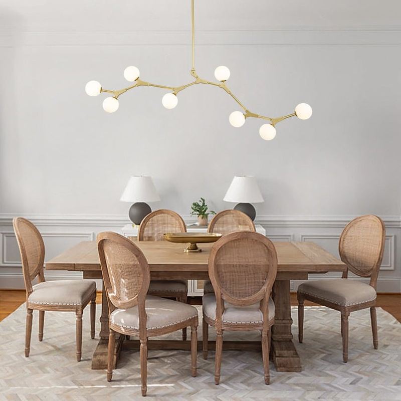 8-Arm Sputnik Chandelier, Matte Black, Linear Industrial Chic
