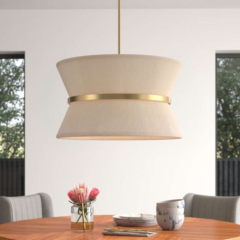 8-Light Drum Pendant Featuring Ribbed Glass Cylinders and Dark Metal