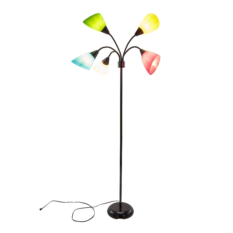 Adjustable Five Light Floor Lamp Flexible Gooseneck Lighting