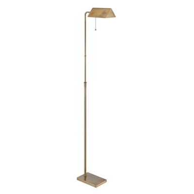 Adjustable Height Floor Lamp, Dual Pull Chains, Brushed Metal Finish