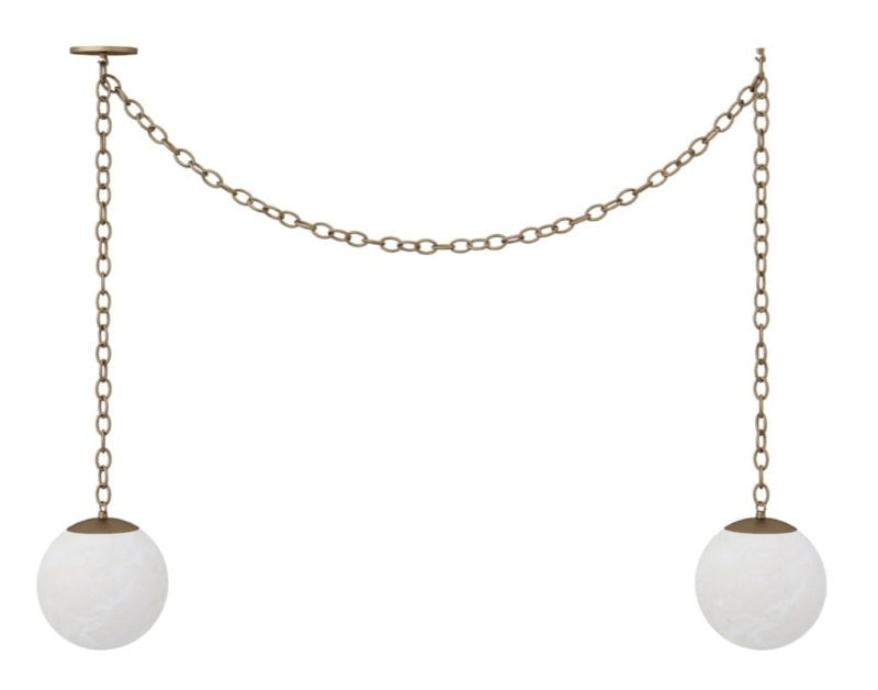 Alabaster Pendant Lighting Staggered Swag Style Organic Silhouette