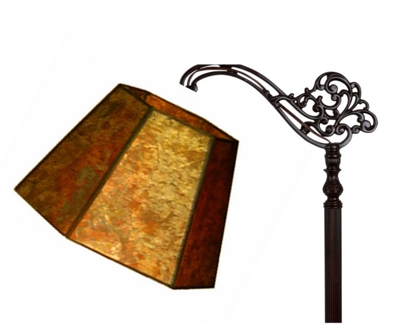 Amber Mica Lamp Shade Hexagonal Uno Bridge Fitter