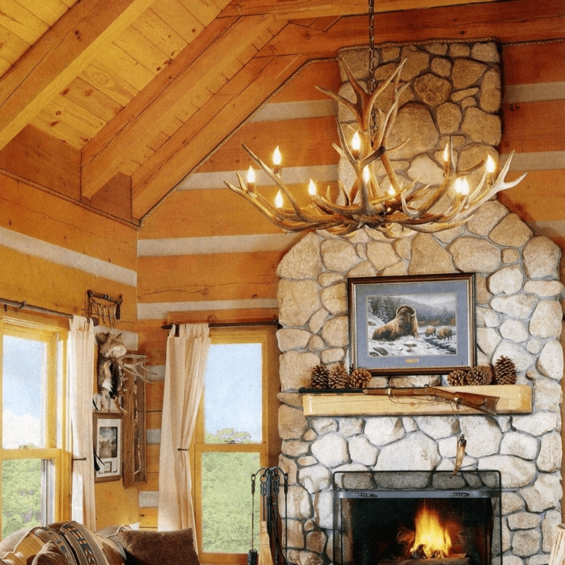 Antler Chandelier Interwoven Design Multi-Tier Silhouette Rustic Elk