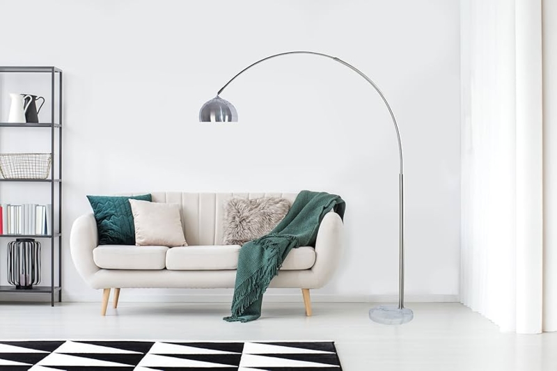 Arc Floor Lamp Five Light Spider Design Brushed Nickel Contemporary