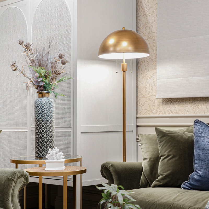 Arc Floor Lamp Glam Style Polished Finish Cylindrical Marble Base