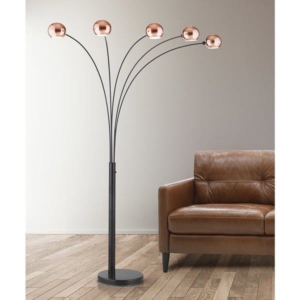 Arch Floor Lamp Copper Interior Shades Dark Bronze Spherical Globes