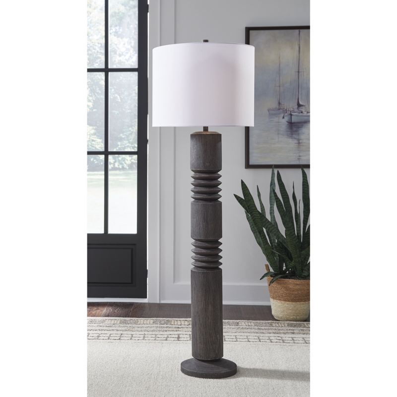 Arched Floor Lamp Caged Lantern Head Modern Black Industrial Style