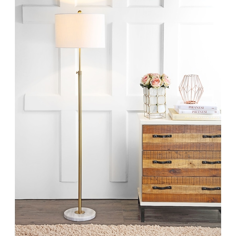 Arched Floor Lamp, Mid-Century Style with Marble Base and Metallic