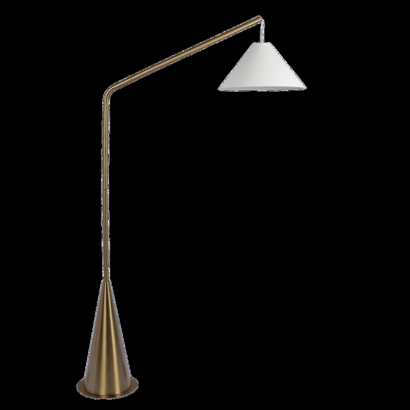 Arched Floor Lamp: Modern Black Frame with Unique Conical Base