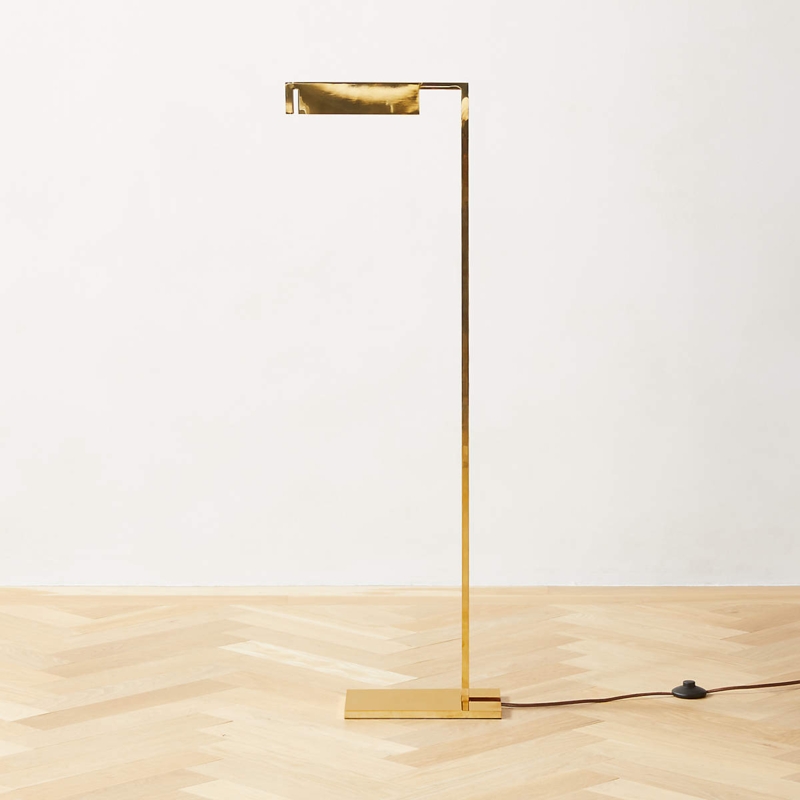 Arched Floor Lamp Pitted Texture Shade Polished Finish
