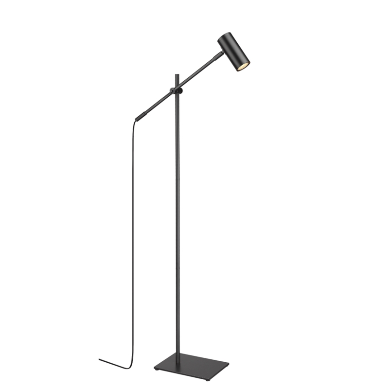 Arched Floor Lamp with Metal Cylindrical Shade Design
