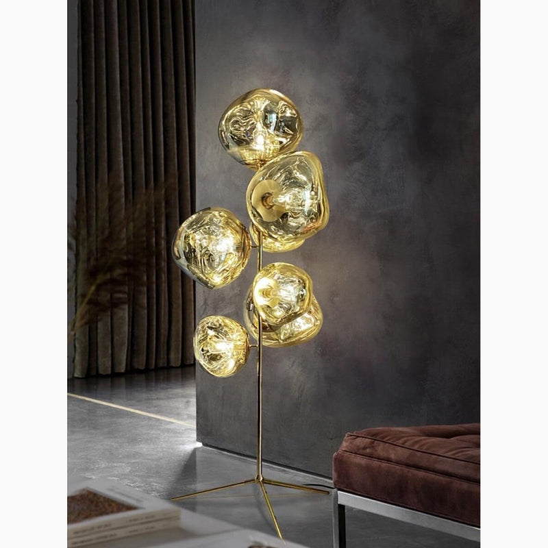 Artistic Floor Lamp with Jagged Volcanic Rock Style LED Luminaire