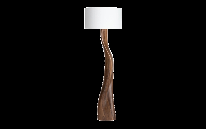Artistic Integrated LED Floor Lamp Biomorphic Wood Silhouette