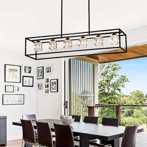 Asymmetric Sputnik Style Fixture: Black Branching Semi-Flush Light
