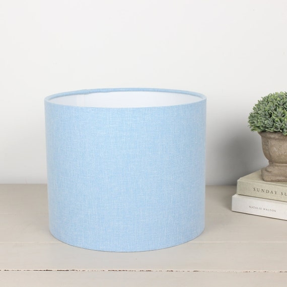 Baby Blue Tapered Lampshade with Linen-Like Texture