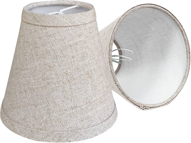 Barrel Lamp Shades Dark Brown Clip-On Fitter Hardback Lining Set