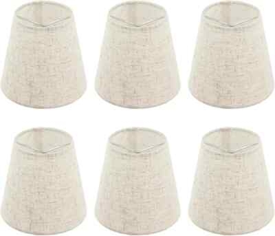 Barrel Lamp Shades: Ivory Slubbed Texture Clip On Set