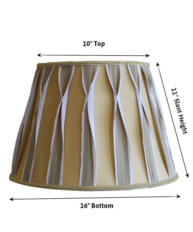 Beige Rectangular Empire Hardback Lampshade with Piped Edges.