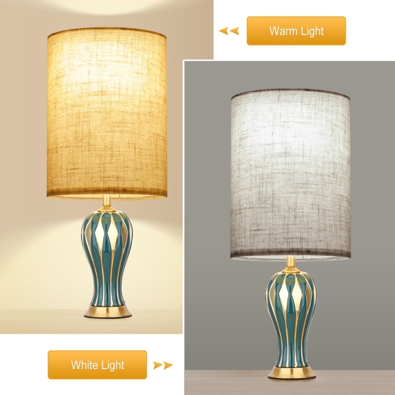 Beige Tall Drum Lamp Shade Set with Linen-Look Fabric Texture.