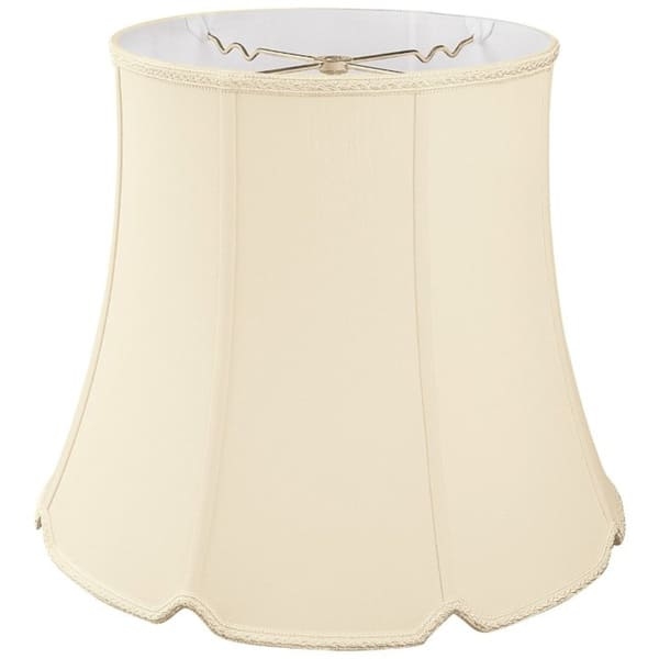 Beige Tapered Drum Lamp Shade with Unique V-Notch Bottom Detail.
