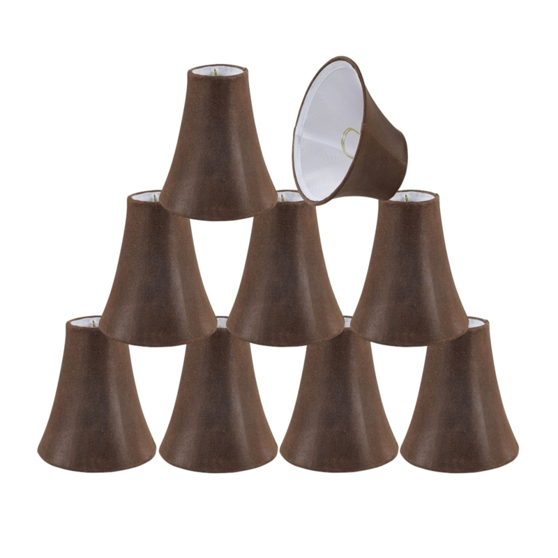 Bell Lamp Shade Chocolate Brown Piped Edges Traditional