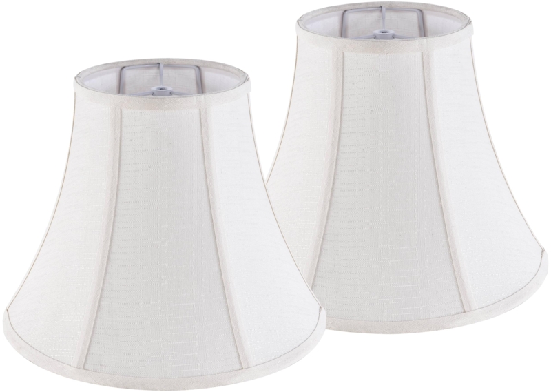 Bell Lamp Shade, Creme White Spider Fitter Shade Piping Trim