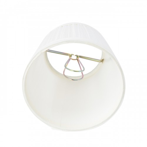 Bell Lamp Shade: Crisp White Piped Trim Clip On Mini