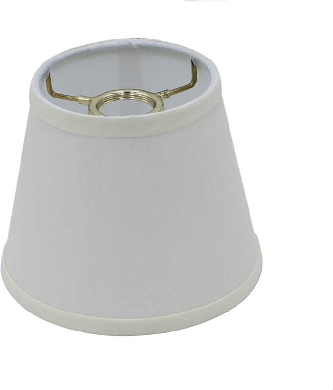 Bell Lamp Shade Eggshell Silk Like Scalloped Edge Uno Fitter (66 chars)