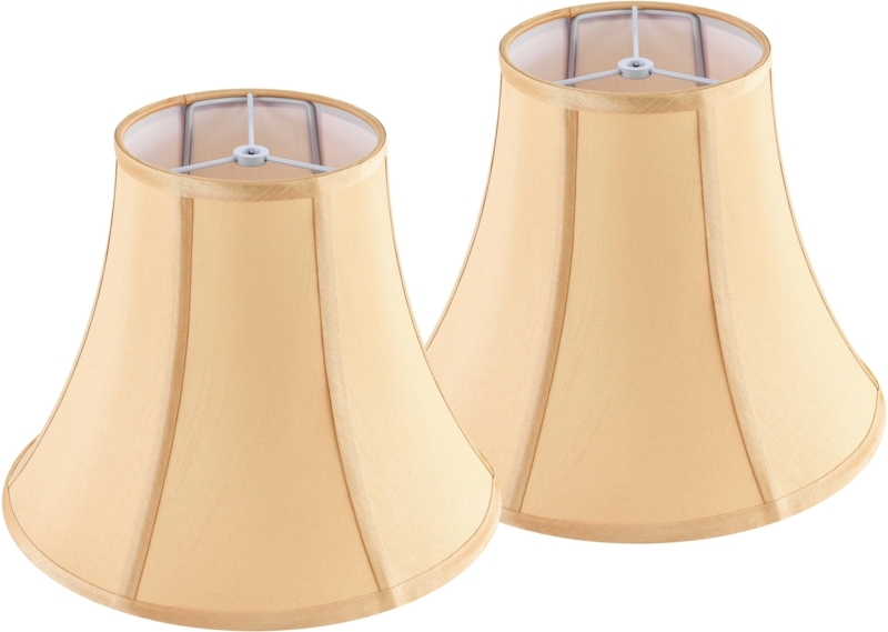 Bell Lamp Shade Gold Fabric Flared Base Spider Fitter Classic