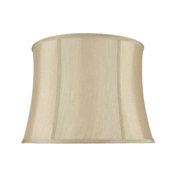 Bell Lamp Shade, Gold Taupe Vertical Piping Traditional Classic