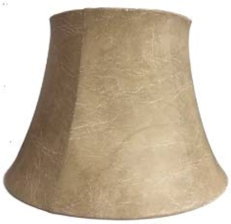 Bell Lamp Shade Leatherette Piping Detail Traditional Rustic Style