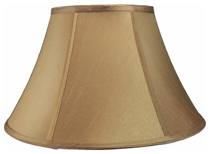 Bell Lamp Shade, Taupe Faux Silk Traditional Classic Elegant