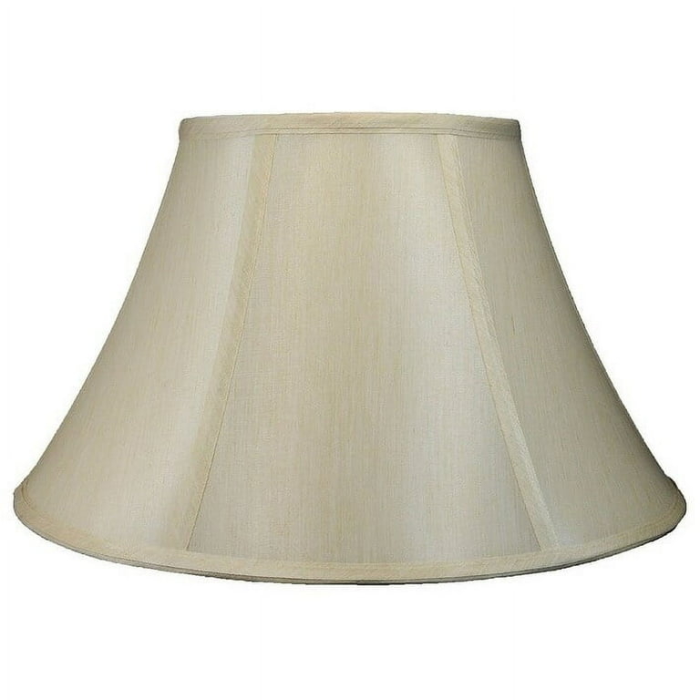 Bell Lamp Shade, Traditional Linen Texture Piped Trim Classic