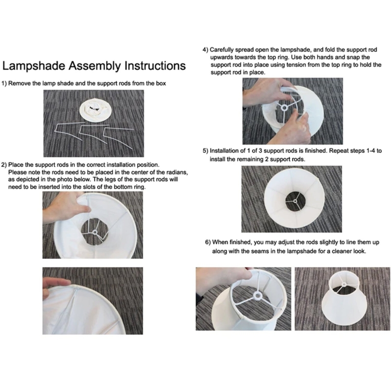 Bell Lamp Shade White Spider Fitting Installation Graphic Guide