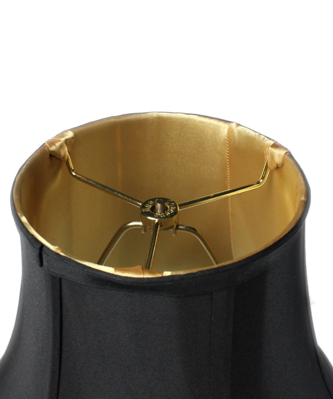 Bell Lampshade Black Exterior Gold Lining Traditional Replacement Shade