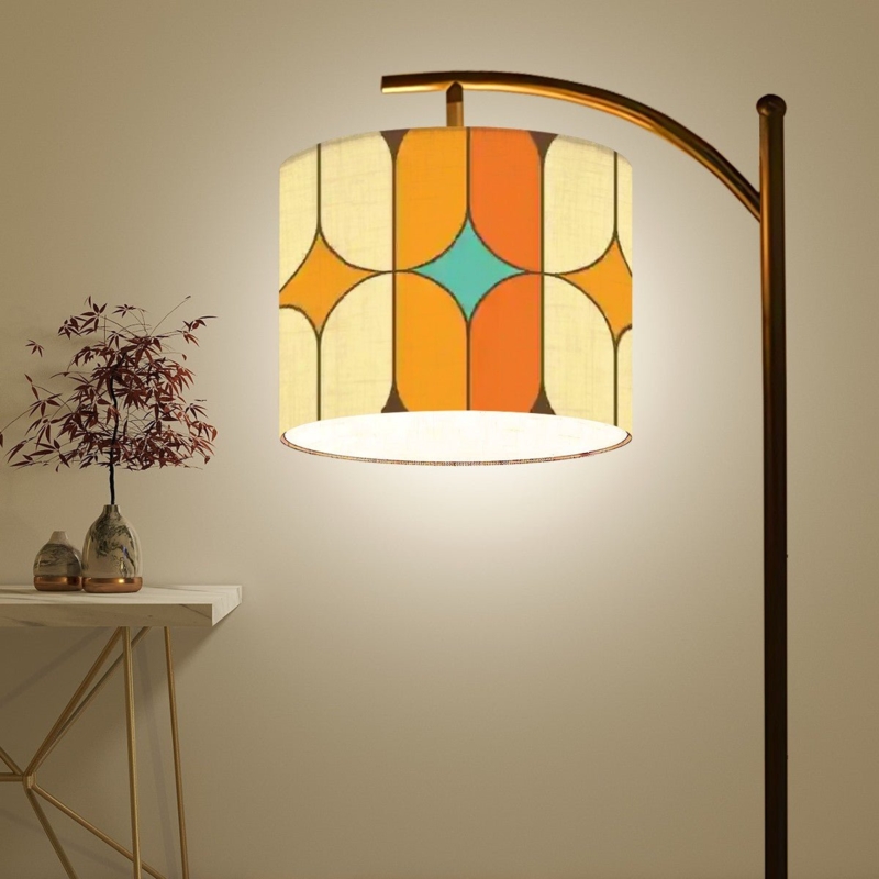 Black Arc Floor Lamp Starburst Shade Exposed Bulbs Mid Century Modern
