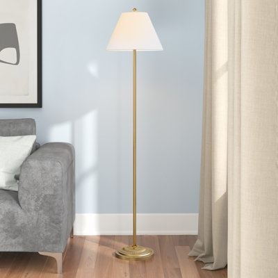 Black Metal Turned Base Lamp with Classic Tapered Drum Shade