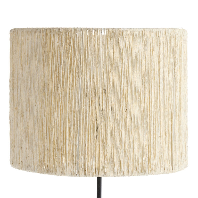 Bleached White Jute Drum Lamp Shade Basketweave Texture Coastal Lighting