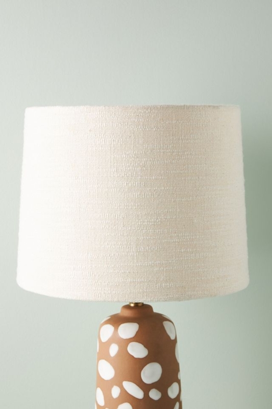 Bohemian Tassel Lamp Shade in Textured Cotton Slub Fabric