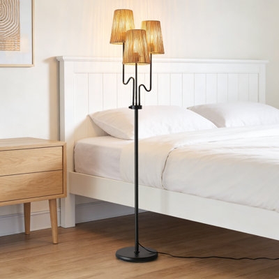 Boho Tree Floor Lamp Styling with Woven Shades