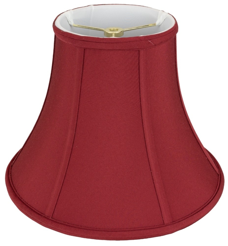 Bold Red Lamp Shade Replacement, Vertical Ribbing, Gathered Trim