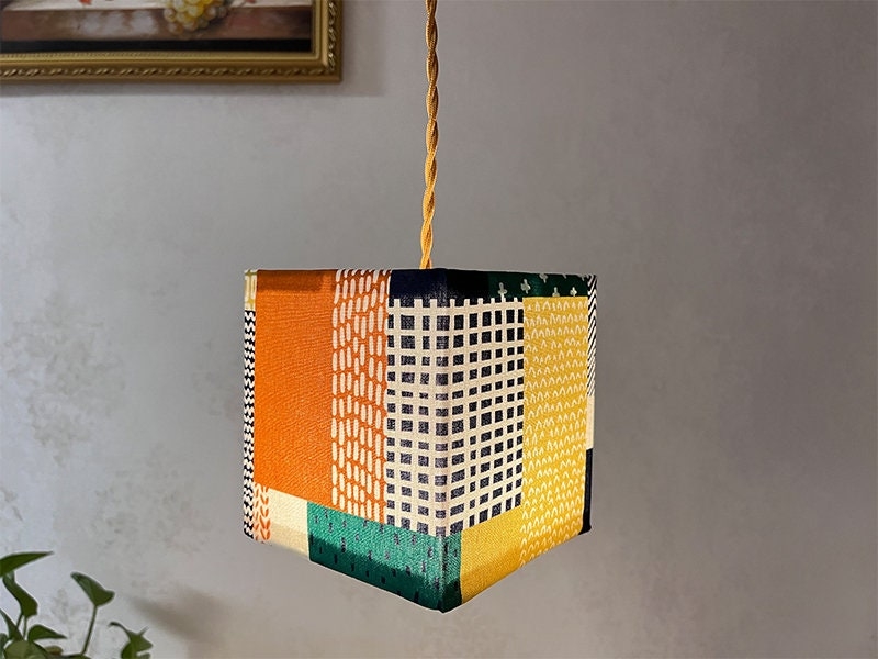 Botanical Lamp Shade Square Tapered Forest Green Modern
