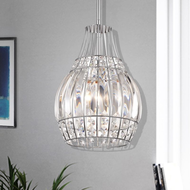 Bowl Pendant Double Layer Clear Glass Perforated Metal Core