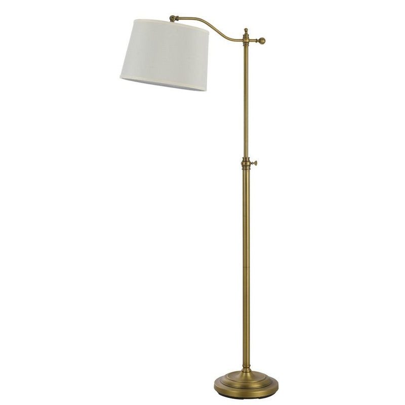 Bridge Floor Lamp Antique Brass with Metal Bell Shade, Traditional Style